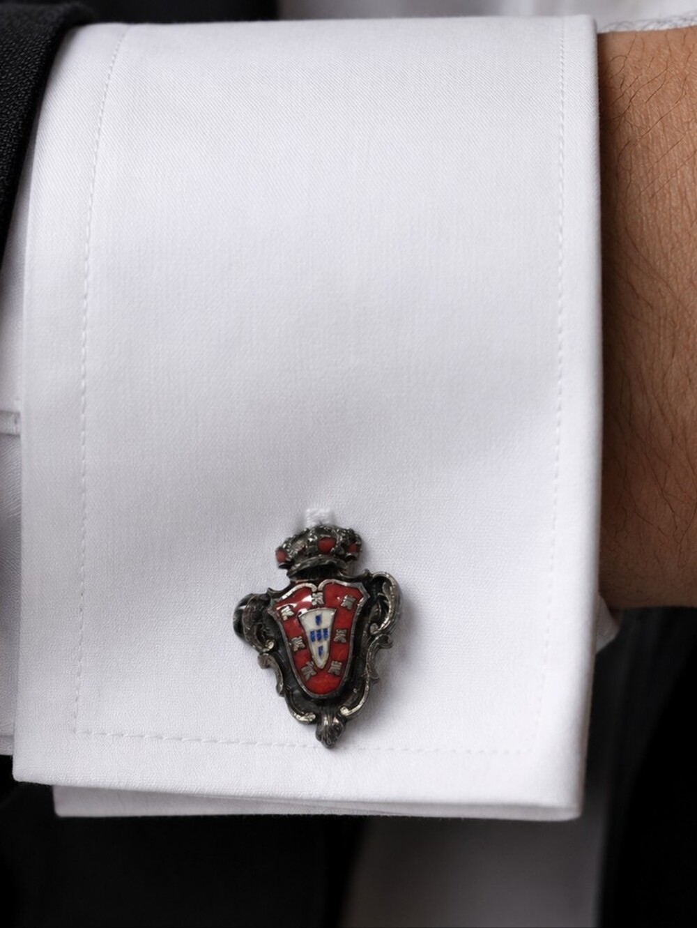 Military Monarchy Rosas De Portugal Cufflinks Pre-Owned VTG